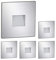 ledscom.de 5 Stück LED Treppenlicht/Wandeinbauleuchte FOW für innen und außen, Downlight, eckig, edelstahl, 85 x 85mm, warmweiß