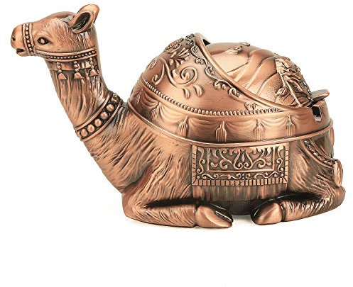 K COOL Camel Aschenbecher mit Deckel, winddichter Metall-Aschenbecher für den Innen- und Außenbereich, Aschenbecher für Zigaretten, Vintage-Stil, praktische Dekoration, Aschenbecher für Zigaretten,