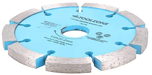 Toolzone 115mm x 8mm Diamond Tipped Mortar Raking Disc Masonry Blade 4-1/2” Grinders