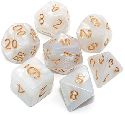 DND Würfel Set Pearl White Games Würfel für Dungeon and Dragons D&D Pathfinder MTG Rollenspiele RPG Polyedrische Würfel