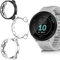 Giaogor Lot de 3 coques de protection en silicone pour montre connectée Garmin Forerunner 55 Transparent + Noir + Argenté