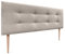 DHOME Kopfteil, gepolstertes Bett Kopfteil 8cm dick. Gepolstertes Kopfteil ACUALINE Stoff und Kunstleder. Bett-Kopfteile (Stoff Beige, 160x115cm Mit Füßen (Betten 150/160))