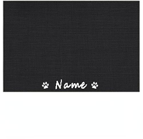 jinfu Tapis de Nourriture pour Chats et Chiens personnalisé,Tapis d'alimentation personnalisé pour Animaux de Compagnie,Chien avec nom personnalisé napperon à Boire (Black,30 cm x 45 cm)