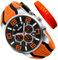 SKMEI Montre pour homme avec bracelet en silicone - Étanche - Style sportif - Style décontracté - Grand cadran - Chronographe de luxe - Analogique - Quartz - Noir - Cadeaux, G9128Orange, Tendance