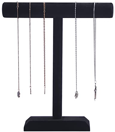 Pangkeep Halskettenhalter, schwarzer Samt, Schmuckständer zum Verkauf, 34 cm hoch.