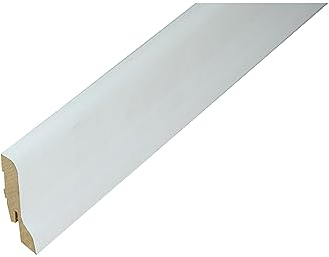 PROVISTON | Sockelleiste | MDF Foliert | Geschwungenes Profil | 20 x 60 x 2500 mm | Weiß | Fußleiste | Hochwertig | 25 Meter