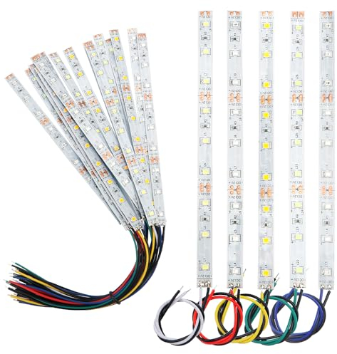 YIXISI 15 Stücke 150mm VorDrahtete LED Streifen, 2335 SMD LED, 12-18V LED Streifen, Modellbau Led Beleuchtung, Weiß/Rot/Gelb/Blau/Grün