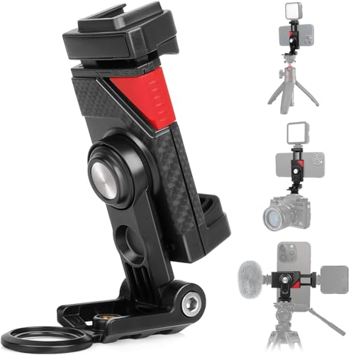 ChromLives Supporto Treppiede Pratico Rotazione a 360º Supporto Treppiede per Telefono Cellulare Filettato 1/4 di Pollice Compatibile con iPhone Galaxy Huawei Xiaomi per Streaming Video Live, Vlogging