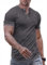 Meilicloth Mens V Neck Henley Shirt Sports T Shirt Gym Work Out Slim Fit Short Sleeve Sportswear Casual Tee Shirts Summer Fitness Muscle Top Deep Grey