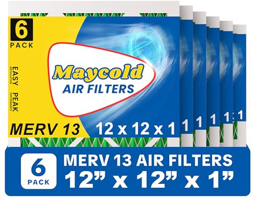 Maycold MERV 13 Luftfilter, 30,5 x 30,5 x 2,5 cm, hocheffizient, plissiert, AC- und Ofenfilter, tatsächliche Größe: 29,7 x 29,7 x 1,9 cm, einzeln in Kunststoff verpackt