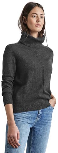STREET ONE Damen A302786 Rollkragen Sweater, Gravel Grey Mel., 40 EU