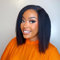 Wear And Go Glueless Wig Human Hair Yaki Straight Bob Pre Cut Hd Lace Wigs Perruque Cheveux Humain Sans Colle 180% Densité 4x4 Glueless Wig For Black Women 10 Pouces