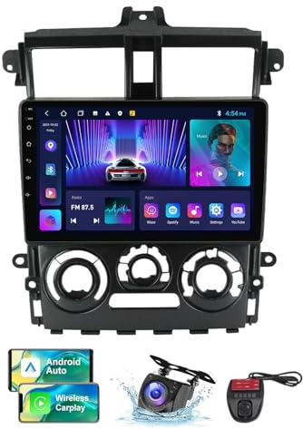 ZZPHKK Android 13 Carplay Android Auto Car Radio 2 DIN für Mitsubishi Colt Plus 2007-2012 FM RDS DAB+ Car Radio mit Screen 9 Zoll Unterstützung DSP Equalizer/Bluetooth 5.0/Rear View Camera(NF-1)