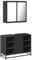 vidaXL 2-TLG. Badmöbel-Set Schwarz Holzwerkstoff, Badezimmermöbel-Set, Badschrank, Waschtischunterschrank, Badezimmerschrank, Waschbeckenunterschrank