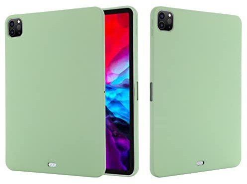 Coque en silicone compatible avec iPad Pro 12,9 2018/2020/2021/2022, coque arrière ultra fine antichoc en TPU souple, vert
