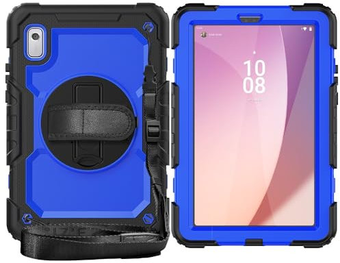 Tablet Cases Compatible with Lenovo Tab M9 9inch TB-310FU 2023 Case Shockproof Rugged Cover with Screen Protector, Kickstand, Shoulder Strap & 360° Rotating Hand Strap Protective Case Tablet PC Case(D