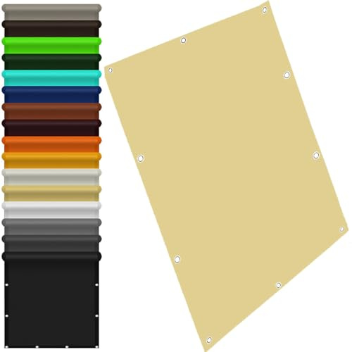 Sonnensegel Sonnenschutz Windschutz 1.8 x 5 m Seitenmarkise Schattierungsnetz Wetterbeständig Und UV Schutz mit Befestigungsseilen für Hof, Deck, Pergola, Creme Farben