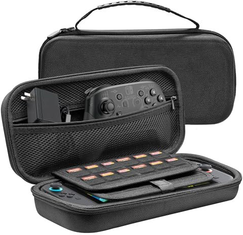 TUCANA Carry Pouch Case Compatible with Nintendo Switch 2 (2025), Switch 2 Portable Hard Travel Case with Pockets and 20 Game Cartridges for Switch 2 Accessories