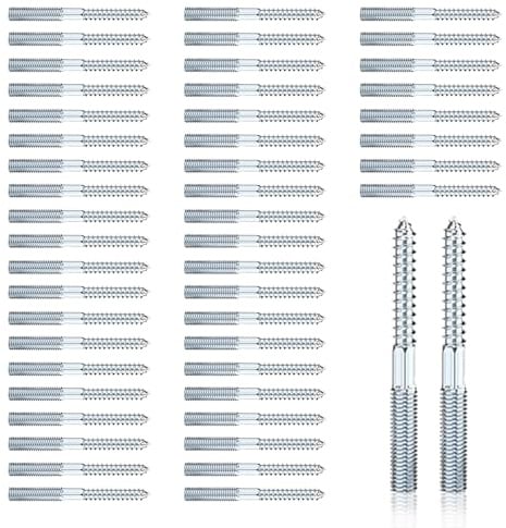 50 Stück Stockschrauben M8 x 80 mm: Torx Stockschrauben | Schraubstifte aus verzinktem Stahl, Doppelgewindeschrauben für Rohrschellen, Möbelmontage, Holzgelenke und Möbelbeine