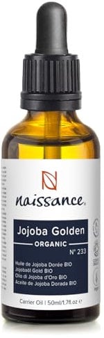 Naissance Jojobaöl Gold BIO (Nr. 233) - 50ml - Kaltgepresst Gesichtsöl für Haare, Wimpern Haut, Körperöl für Massage und Kosmetik