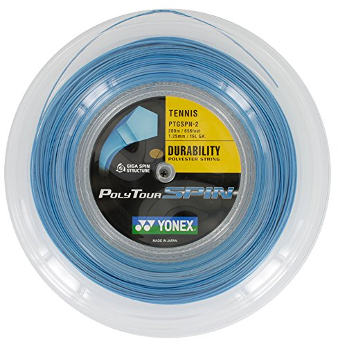YONEX – Set di Corde in Tour Spin, Saitenset Poly Tour Spin, Blu, 200 m