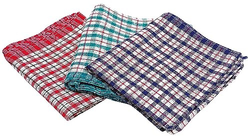 2Work Check Design Tea Towels 430 x 680 mm (Pack of 10)