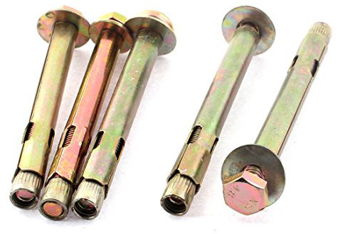 sourcing map 8 x 100 mm con rosca M de expansión pernos de cabeza hexagonal tornillos anclajes 5 piezas