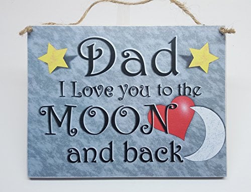 HmHome Dad I love you to the moon and back Hanging Plaque
