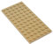 LEGO Parts and Pieces: Dark Tan (Sand Yellow) 6x12 (1.8x3.6) Plate x4