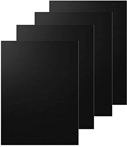 DINOWIN 4 STÜCKE BBQ Grillmatten, BBQ Grill Matte Backen Mats Antihaft-Wiederverwendbare Hitzebeständige Backmatte Ofen Liner für Kohle,Gas Grillen Herd Kochen und Backen 40x33 cm (Schwarz)