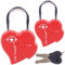 OW-Travel Cadenas Coeur St Valentin Clé TSA pour Valise. Mini Cadenas Coeur Rouge Antivol pour Bagages Casier Rangement Tente Camping. Bagages Cadenas USA. Verrou a Cle Valise 2 Pcs Rouge