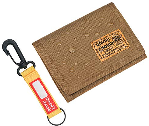 Rough Enough Trifold Military Mens Travel Vordertasche Kreditkartenetui Inhaber Tasche Organizer für Geldbörse Geld Bargeld für Jungen Teen mit Reißverschlusstasche Fach 3 SIM-Kartenhalter Slot