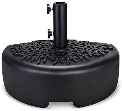 Home Zone Living Sonnenschirmständer, halbrund, befüllbar, 45,7 cm, Stangenhalter, Wasser oder Sand, passend für Stangen bis 48 mm Durchmesser, UV-beständig, Rasen, Deck, Hinterhof, Garten, USA-Basis