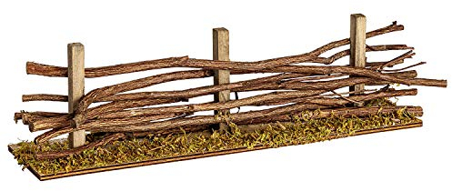 WEIDENZAUN/Weidezaun/Zaun für die Weide aus Holz [ca 30 cm lang, 7 cm hoch, HANDGEFERTIGT] – Krippenzubehör für Weihnachtskrippen, Modellbau, Miniaturwelten und Weihnachtsdörfer