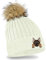 Blackshirt Company Kinder Mütze Schäferhund Strickmütze mit Bommel Beanie Kappe Farbe Weiß