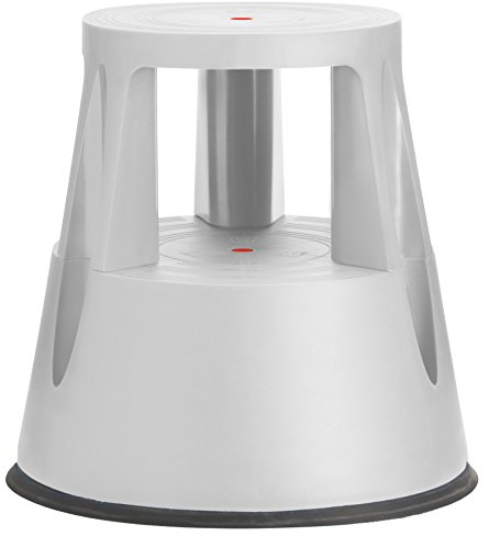 Ergobasis Tritthocker/Rollhocker/Elefantenfuß mit Rollen, 2 Tritthöhen bis Höhe 41 cm, bis 150 kg belastbar (Grau)