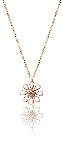 Einzelstück® Halskette Daisy mit Gänseblümchen Anhänger I 925 Sterling Silber vergoldet I Antiallergen & Nickelfrei (Daisy Halskette Rosegold)