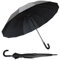 KARNIBAL Paraguas Grande XXL Resistente Al Viento, 16 Varillas Reforzadas, Paraguas Plegable Antiviento Dama o Caballero, Mujer Hombre Negro Extra Grande, Automático, 115cm Diametro