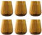 Livellara Milano Tumbler 400 ml en verre, lot de 6, verres à eau colorés et détails, couleur ambre, collection : Renaissance