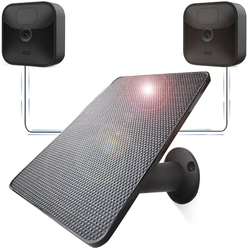 iTODOS Solarmodul kompatibel mit Blink Outdoor (3. Generation) XT3/Blink 4 (4. Generation) und Blink XT XT2 Kamera, ein Solarpanel mit zwei Blinkcams, mit 5 m langem wetterfestem Kabel