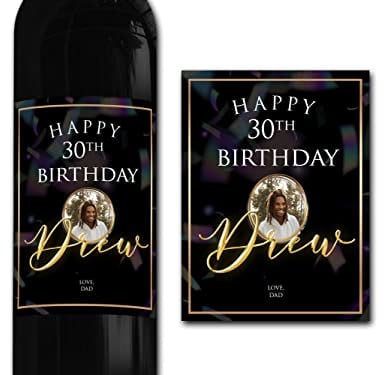 forefrontdesigns Personalised Wine Bottle Label – Custom Wine Labels & Stickers for Bottles – Perfect for Weddings, Birthdays, Anniversaries & Special Events
