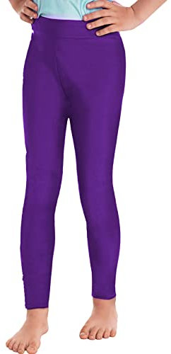 MSemis Pantaloni Lunghi da Allenamento per Pattinaggio Artistico sul Ghiaccio Bambine Ragazze Calze Collant da Ballo Leggings Sportivi Leggins da Danza Classica Dancewear Viola Scuro 15-16 Anni