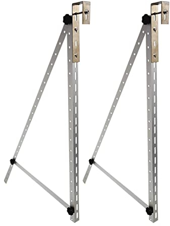 Trango ST-0006S - Solarmodul Alu-Halterung in ALUMINIUM Farbe Balkonkraftwerk - für eckige Balkongeländer - Inkl. 2x Edelstahl-Haken - Universalhalterung bis 114cm Panel Breite - Winkel verstellbar