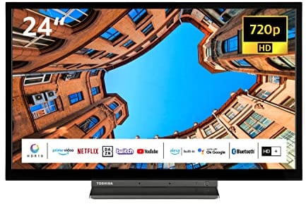 Toshiba 24WK3C63DAW 24 Zoll Fernseher/Smart TV (HD Ready, HDR, Alexa Built-In, Triple-Tuner, Bluetooth) - Inkl. 6 Monate HD+ [2023], Schwarz