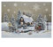 Tischdecke Mitteldecke Tischläufer Tischset Kissenhülle Weihnachten Gobelin Winterdorf beige braun Töne Baumwollmischung (37 x 50 cm Tischset)