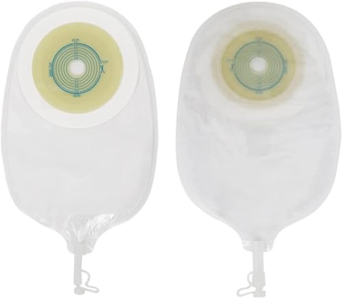 Transparente Urostomiebeutel, 10 Stück, für Urostomiebedarf, Medikamente, entwässerbare Beutel, Stoma-Stoma-Beutel, einteiliges System, zuschneidbar (max. Schnitt 45 mm).