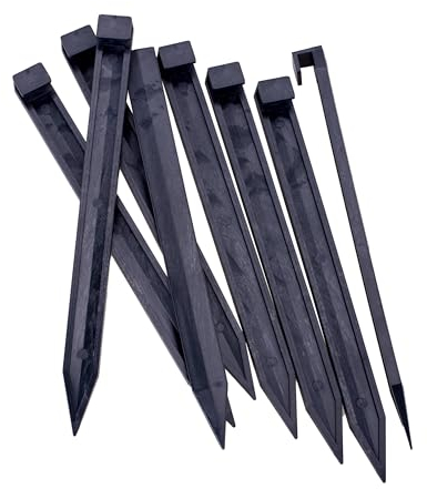 Landschaftskantenspikes, 30 Stück, 25,4 cm, Gartenspikes, Verankerungsspikes für Pflastersteine, Unkrautbarrieren, Rasen, Zelt, Unkrautbarriere, Holz, Tischlerei, Zelt usw. (30, schwarz)