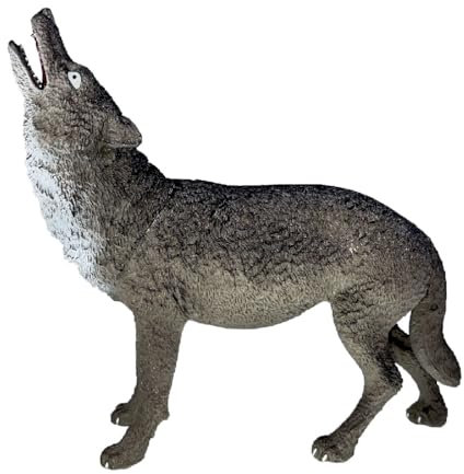 Deluxebase Wolf-Figur - Handbemalte Details und Sammelserie - Tierfigur - Wolf - 12 cm (H) x 5 cm (B) x 19 cm (L) - Animal Adventure Replicas