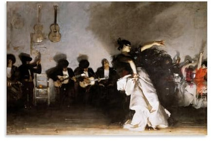 El Jaleo (1882) von John Singer Sargent Maler-Kunstwerk, Poster, dekoratives Gemälde, Leinwand, Wandkunst, Wohnzimmer, Schlafzimmer, 20 x 30 cm