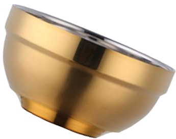 PRETYZOOM plat de service bol à soupe en métal bol isolé à double paroi saladier en inox bol rond bol anti-chute bol à double bol à collation épaissir récipient bol de soupe enfant